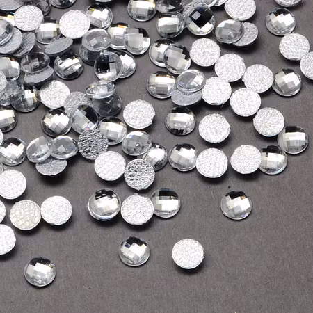 Rhinestones med hotfix, klara, 12mm (30st)