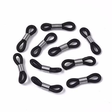 Fäste till glasögon, svart, 20x5mm (10st)