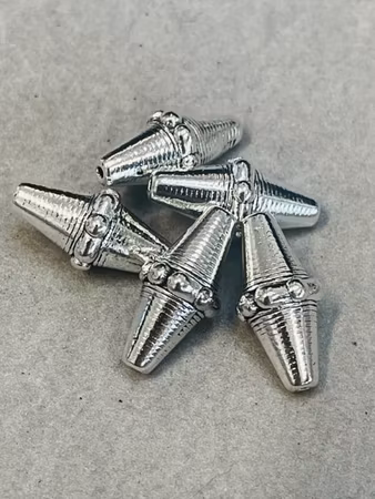 Läcker metallpärla, avlång, antik silver (5st)