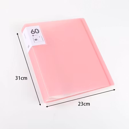 Rosa Mapp med plastfickor A3, 60 sidor (30x40cm)