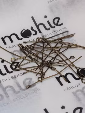 Öglepinnar av järn, antik brons, mix 16-50mm (50st)