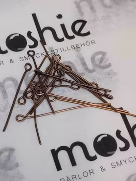 Öglepinnar av järn, röd kopparfärg, mix 16-50mm (50st)