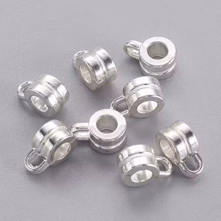 Berlockhållare, silver med rand, 9x6x4mm (10st)
