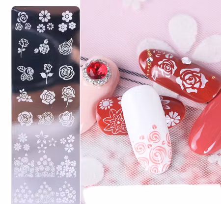 Stämpelbricka för stamping, blommor, rostfritt stål