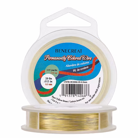Benecreat, kvalitets kopparwire, guld, 0.3mm (100m)