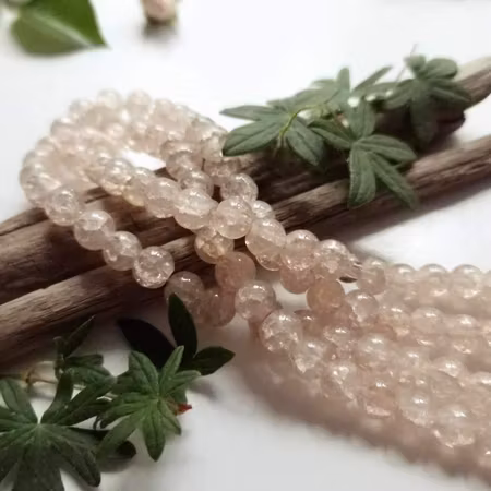 Dovt Krackelerade glaspärlor, Im so vete, 8mm (100st)