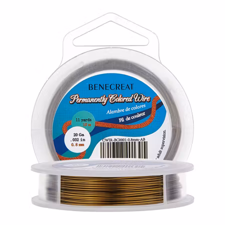 Benecreat, kvalitets kopparwire, antik brons, 0.8mm (10 meter)