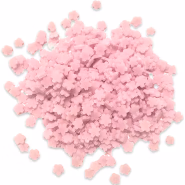 Blommor av polymerlera, rosa självlysande, strössel (10g)