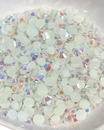 Strass, halvpärlor, vit, 4-6mm (10g)
