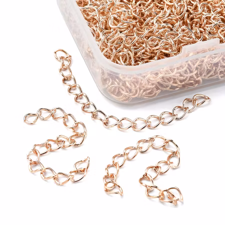 Förlängningar, nickelfria, roséguld, 7cm (10st)