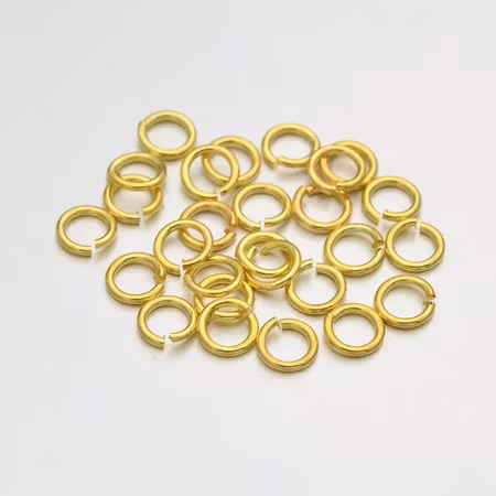 Små bindringar, 4mm, mässing, guld (100st)