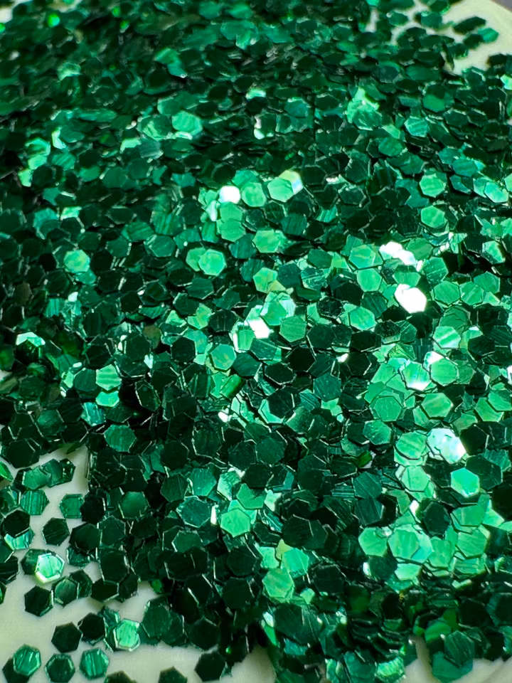 Glitter i smaragdgrön miljövänligt storkornigt 35ml