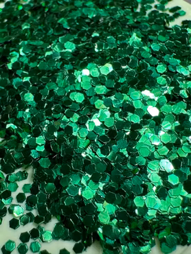 Burk med Miljövänligt glitter, grön, storkornigt (35ml)