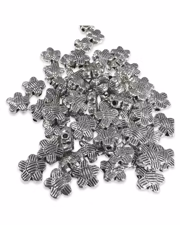 Randiga Blommor Mellandelar, antik silver, 8mm (20st)