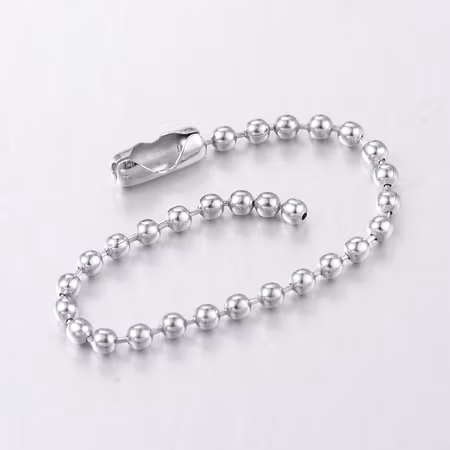 Kulkedja med låsning av järn, platinum, 10cm (5st)