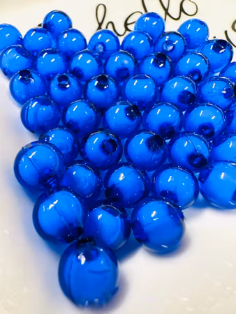 Blåa bead in bead, akrylpärlor, 7-8mm (50st)