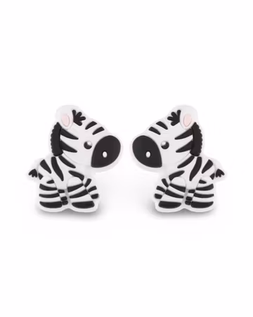 Zebra i silikon, tvättbar, fri från BPA, 32x30mm (st)