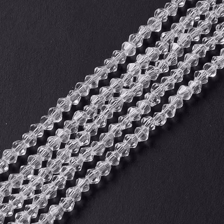 Sträng Biconeslipade klar kristallimitation, 2x3mm (ca145st)