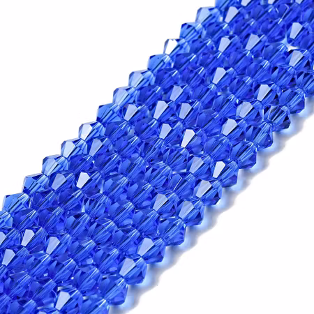 Sträng Biconeslipade mörkblå kristallimitation, 2x3mm (ca160-180st)