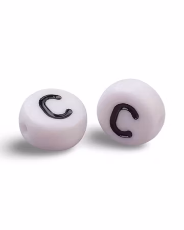 Bokstav C, bokstavspärlor, 7mm (50st)