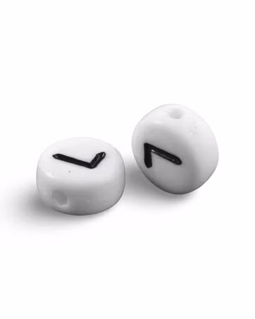 Bokstav L, bokstavspärlor, 7mm (50st)