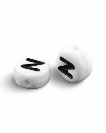 Bokstav N, bokstavspärlor, 7mm (50st)
