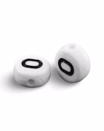 Bokstav O, bokstavspärlor, 7mm (50st)