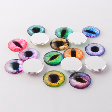 Ögon, Mixade cabochons, 10mm (5par, 10st)