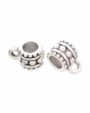 Berlockhållare, antik silver, 7,2x6,5mm (10st)
