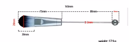 Platt foundationborste, pärlbara sminkborste (16.5cm)