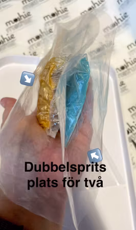 Spritspåse, 23x15cm, rejäl hållbar plast, dubbelsprits (st)