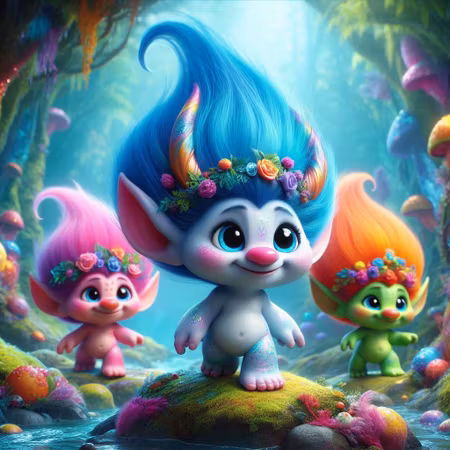 Painting by numbers, troll, 40x40cm, med trästomme.