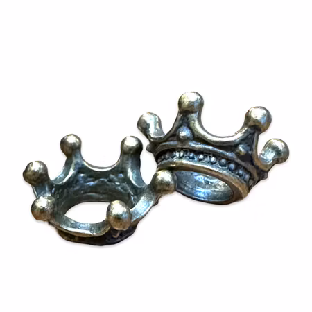 Kronor av zink till penna eller pärlhatt, antik brons, 13x8mm (10st)