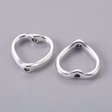 Hjärta. Pärlbur till 8mm pärlor, silver (10st)