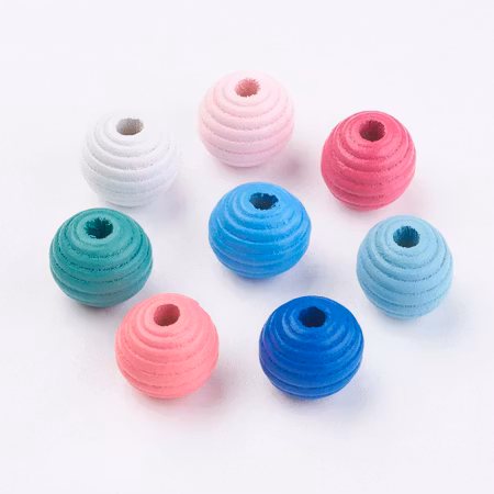 Bikupor av naturlig maple wood, pastell, 14mm (50st)