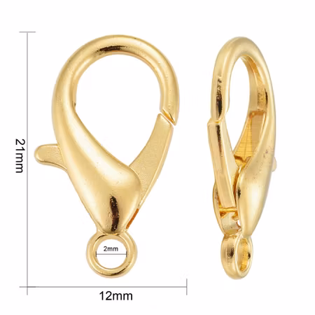 Stora Klolås, 21mm, zink, guld (10st)