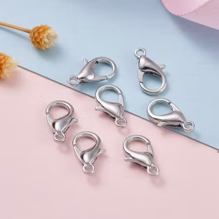 Klolås, 12mm, zink, platinum (10st)