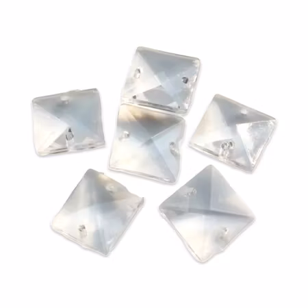 Kvadrat, slipat glas, connector. 14mm (10st)