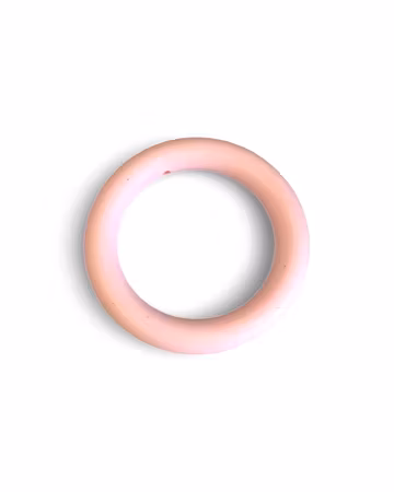 Silikonring, ljusrosa, pärlram, bitring, tvättbar, fri från BPA, 65mm (st)