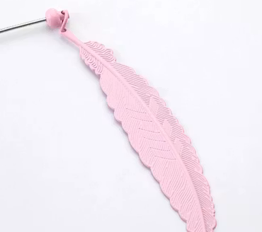 Pärla ett bokmärke, rosa metall (st)