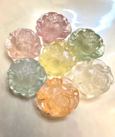 Självlysande rosor, pärla & flatback, 19mm (10st)