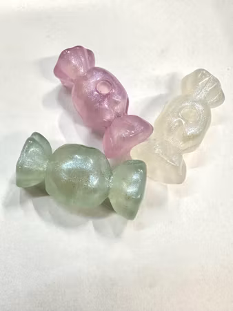Självlysande karameller, pärla & flatback, 31mm (5st)