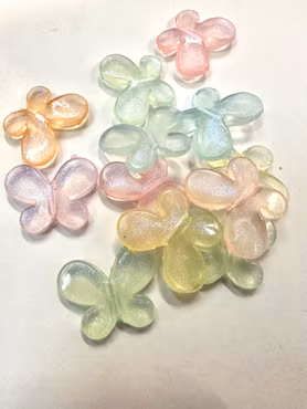 Självlysande, glittriga, fjärilar, 20mm (20st)