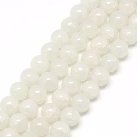 Sträng med Dovt Krackelerade Im so creamy, 6mm, glaspärlor (130st)