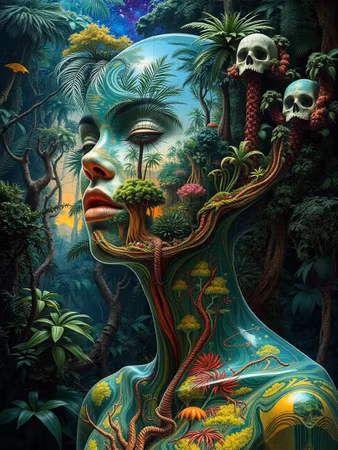 Painting by numbers, djungle mystery, 50x70, endast canvas.