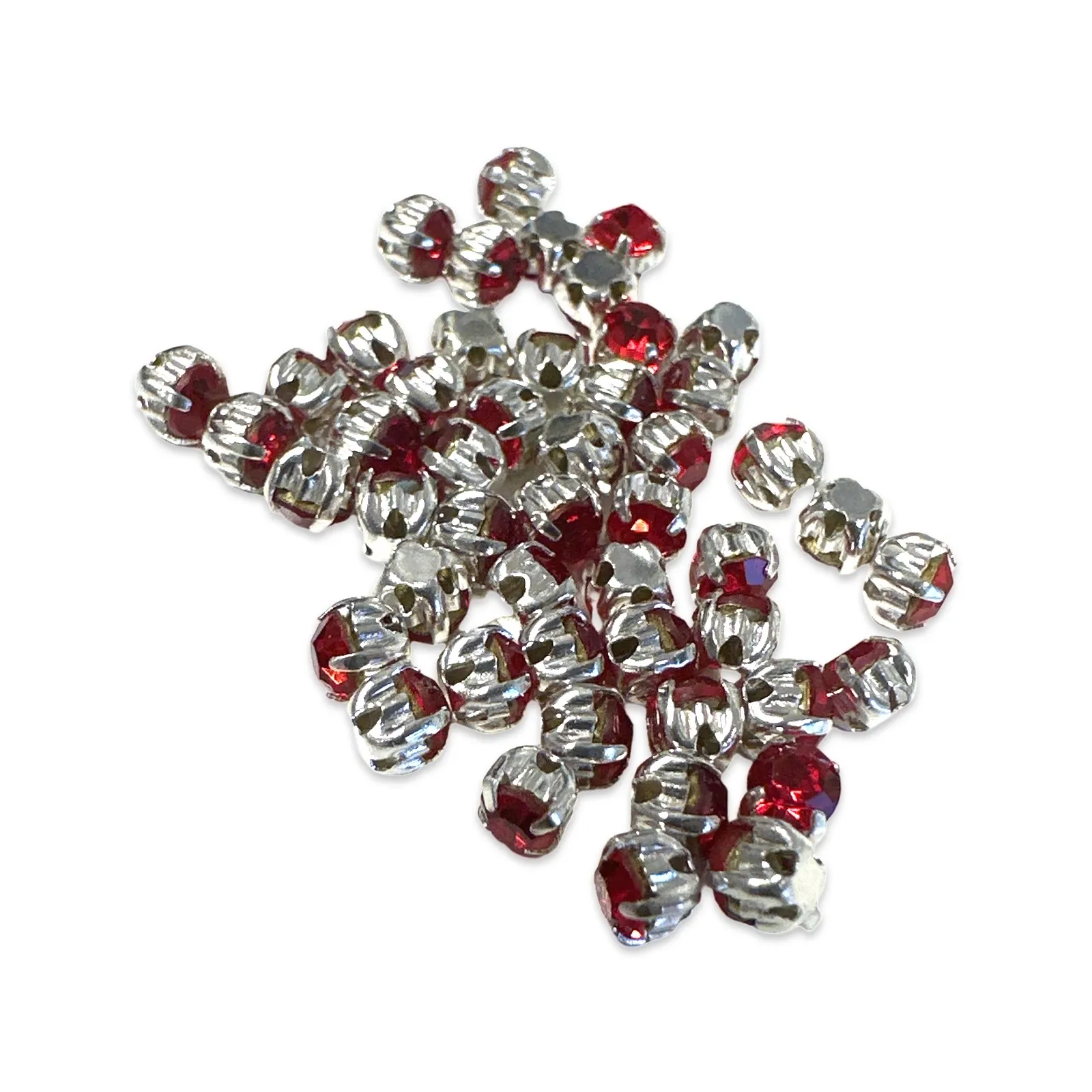 Krysspärlor, sypärlor, multistrand, 3mm, röd (50st) - Moshie