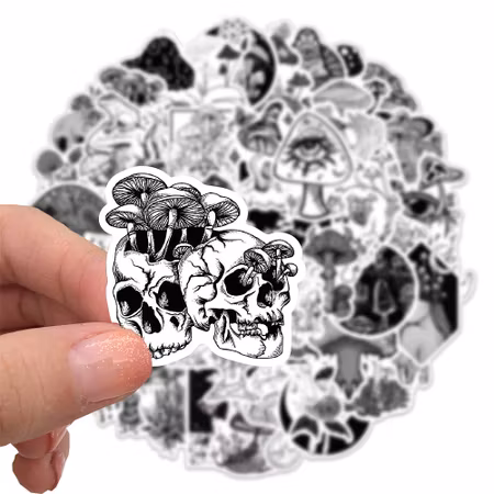Dark mushroom mix, Klistermärken av vinyl (10st)