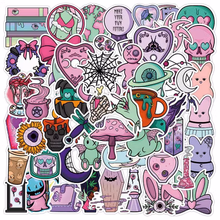 Cute goth mix, Klistermärken av vinyl (10st)