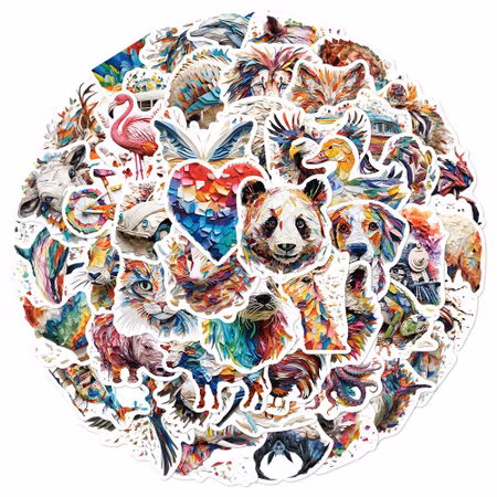 Origami grafisk mix, Klistermärken av vinyl (10st)