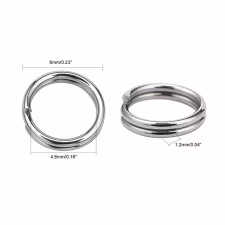 Bindringar, dubbelvarv, rostfritt stål, 6mm (100st)